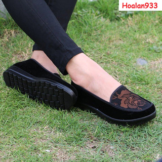 Giày cho người già, vải hoa hồng bà_113