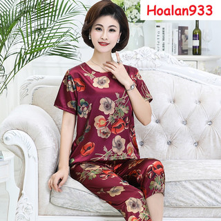 Bộ đồ trung niên ngắn tay lụa mặc siêu mát cực đẹp_lụa ngắn