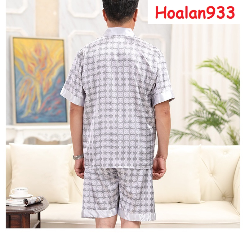 Bộ pyzama  lụa quần đùi áo cộc cho bố cho ông