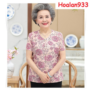 BỘ QUẦN ÁO CHO NGƯỜI GIÀ  có 2 túi áo G8KA0168 ( hoa mai già)