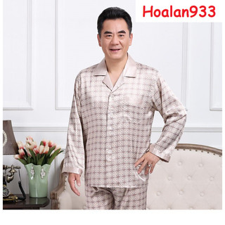 Bộ đồ mặc nhà  o ông già lụa cao cấp ch (pyzama dài tay) mã 233