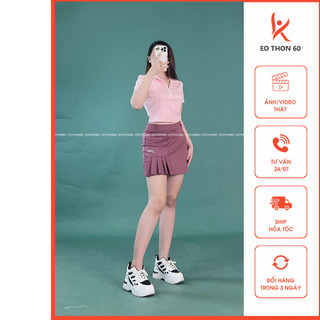 Áo crop das dây kéo tay ngắn , chân váy anling phối ly Eothon60