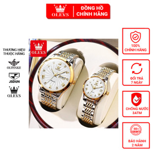 Đồng hồ đôi nam nữ cao cấp Olevs máy cơ, dây đeo kim loại bằng thép, chống nước 30m,bảo hành toàn quốc 12 tháng