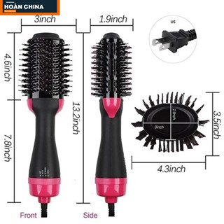 Lươc Sấy Cụp Phồng, Máy Sấy Tạo Phồng Tóc Kiêm Lược Điện One Step Lược Tròn Xoay 360 độ