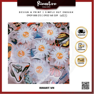 Decal Logo Sticker Patch in áo ủi trực tiếp lên vải hình hoa cúc Minusone