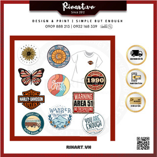 (IN THEO YÊU CẦU) - Decal Logo Sticker Patch in áo ủi trực tiếp lên vải hình Hot 2024