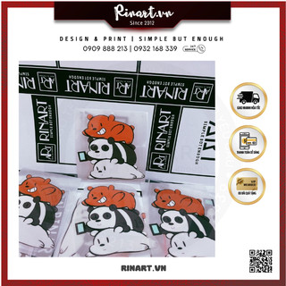 Decal Logo Sticker Patch in áo ủi trực tiếp lên vải hình 3 chú gấu Icebear