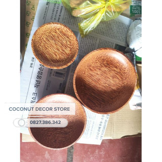 Dĩa Gỗ Dừa Tròn | Dĩa decor thức ăn | Phụ kiện trang trí