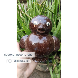 Chim cánh cụt gáo dừa | Đồ đựng tiền bằng gáo dừa hình chim cánh cụt