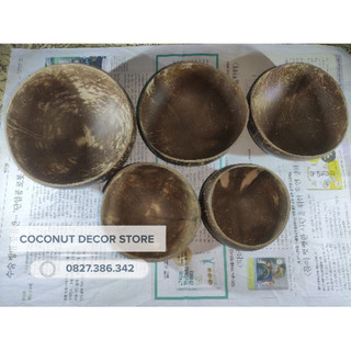 Chén Gáo Dừa kèm Muỗng Gỗ Dừa đủ kích cỡ