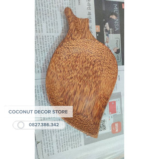Dĩa gỗ dừa hình chiếc lá | Dĩa gỗ cao cấp