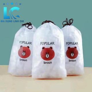 Túi màng bọc thực phẩm JYoohome chất liệu PE co dãn có chun siêu dai, Túi gấu bọc đồ ăn