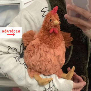  Gấu bông con gà lông mịn 23cm gà nhồi bông lông mịn 