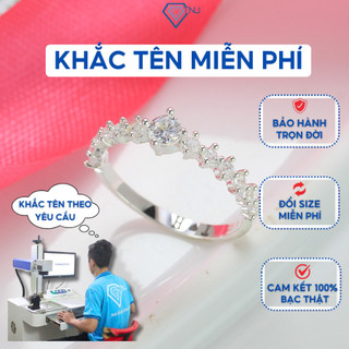 Nhẫn nữ bạc thật đẹp giá rẻ đính đá NN0213 Trang Sức TNJ