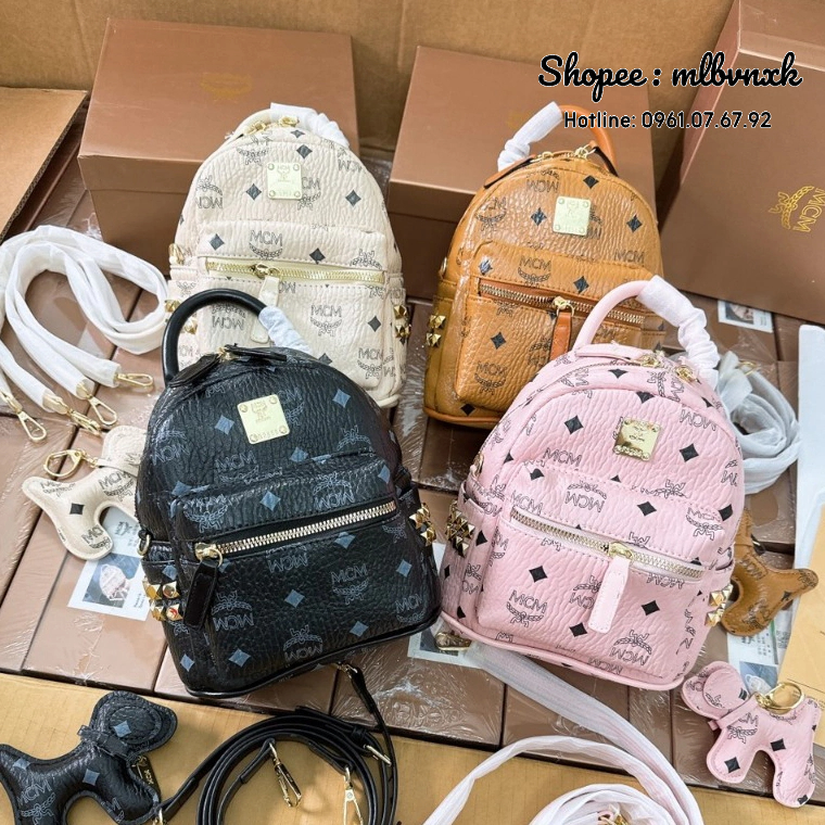 FULLBOX / KÈM MÓC CHÓ - Balo MCM Size 18*20cm
