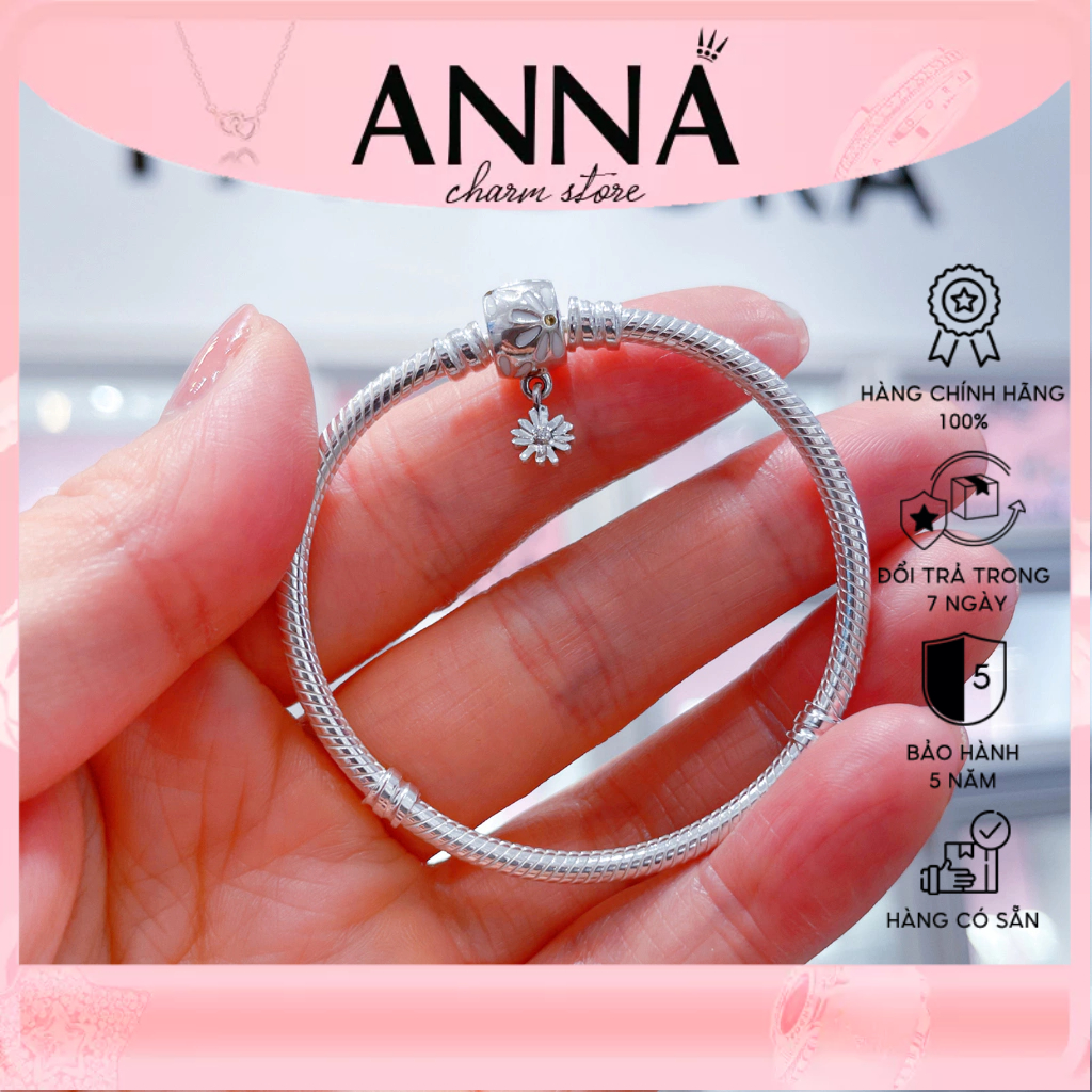 Vòng Pandora Moments với khóa hình hoa cúc - Lắc tay Pandora Authentic hàng chính hãng, đủ bill, Fullbox, thẻ tag