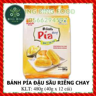 Date Mới - Bánh Pía Mini Đậu Xanh Sầu Riêng Chay 480g (12 Bánh) Tân Huê Viên Sóc Trăng, Ăn Vặt, DING DING FOOD