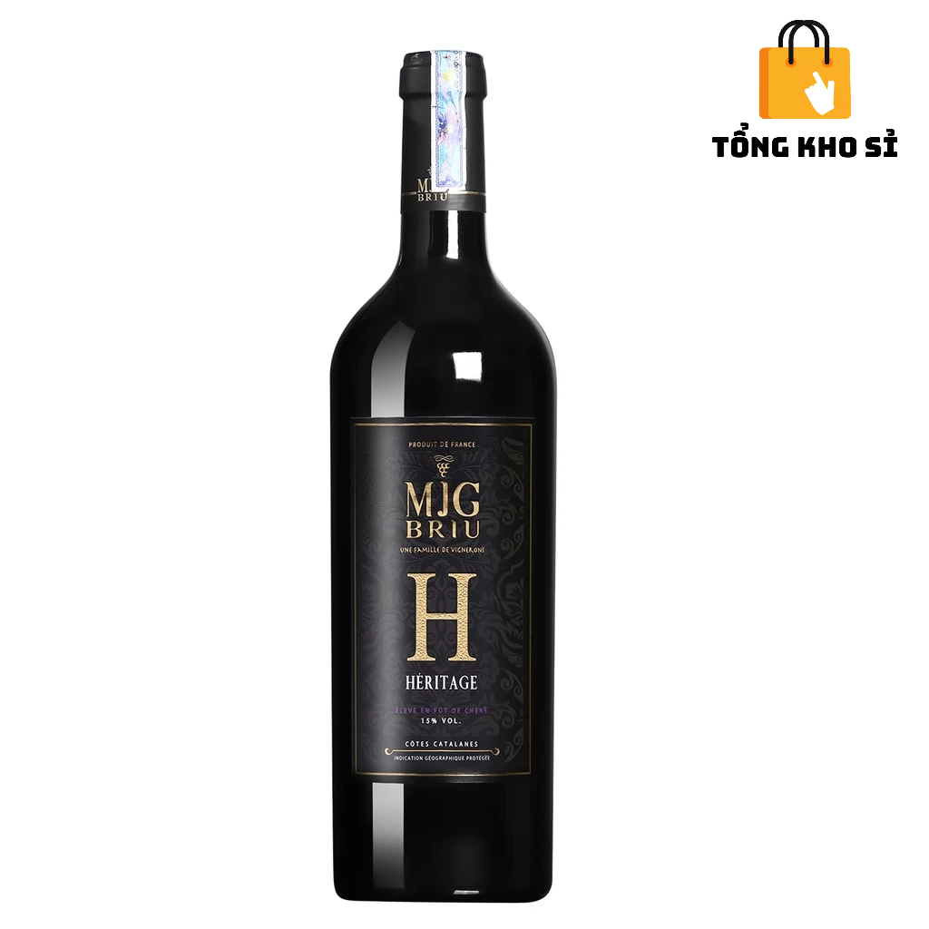 Rượu Vang Nhập Khẩu, Vang Đỏ, Rượu Vang Pháp MJG Briu Heritage 750ml 15%