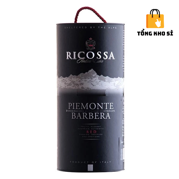 Rượu Vang Nhập Khẩu, Rượu Vang Đỏ Ý Bình Sắt Ricossa Bag 3L