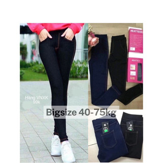 Quần Legging Giả Jean Dài - Giả Bò Jean Nữ Cao Cấp Big Size Chất Thun Dày Dặn Cao Cấp Mềm Mịn -mã Giả Bò Dài