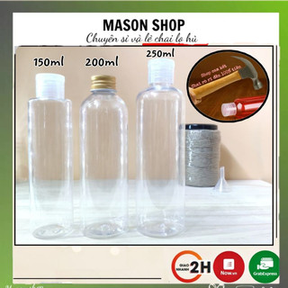 Lọ Chiết Mỹ Phẩm Nắp Bật/Nhôm 150Ml/200Ml/250Ml/300Ml Vỏ Bình Chai Nhựa Pet Trong Suốt