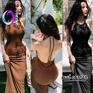 Đầm YẾM DÀI Hở Lưng Xẻ Đùi Cúp Mút Ngực Đuôi Cá Nữ DB01,Váy Ôm Body Maxi Thun Gân Gợi Cảm Sexy OWL CORNER