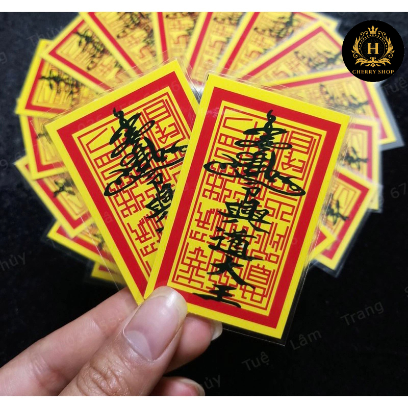 Ấn trần triều - Combo 20/50/100 thẻ ấn vàng bình an, may mắn - ấn nhà trần ép plastic bền đẹp