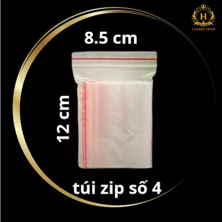10 Túi zip chỉ đỏ túi khóa zip bấm miệng loại dày hàng có sẵn
