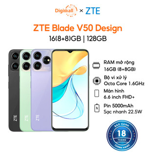 Điện Thoại ZTE Blade V50 Design | 16GB(8GB+8GB)/128GB | 6.6'' Full HD+ | Octa Core 1.6GHZ | 5000mAh 22.5W  | Chính Hãng