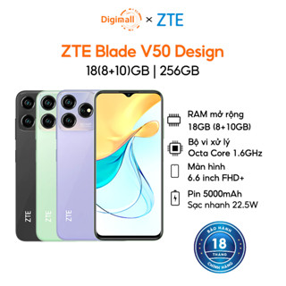 Điện Thoại ZTE Blade V50 Design | 18GB(8GB+10GB)/256GB | 6.6'' Full HD+ | Octa Core 1.6GHZ | 5000mAh 22.5W  | Chính Hãng