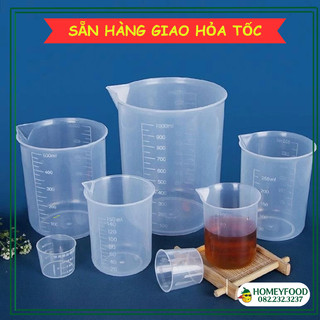 Cốc đong chia vạch nhựa dẻo trong suốt 20ml - 50ml -100ml - 250ml - 500ml.