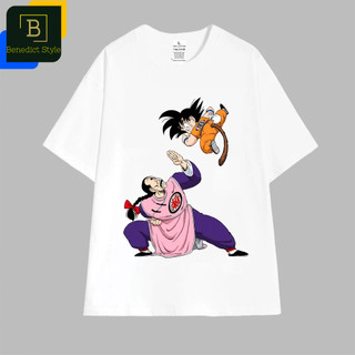 Cao cấp - Áo thun oversize in hình Goku đấu với Tàu Pảy Pảy Taopaipai manga Dragon Ball shirt BND775