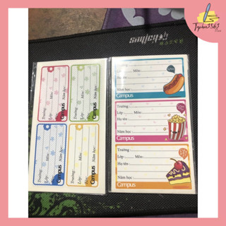  SET 3 Tập Nhãn Vở Campus Có Decan Đẹp  Túi 12-20 cái  