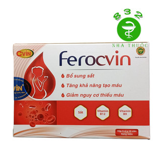 Ferocvin hộp 60 viên - Giúp giảm nguy cơ thiếu máu do thiếu sắt, acid folic