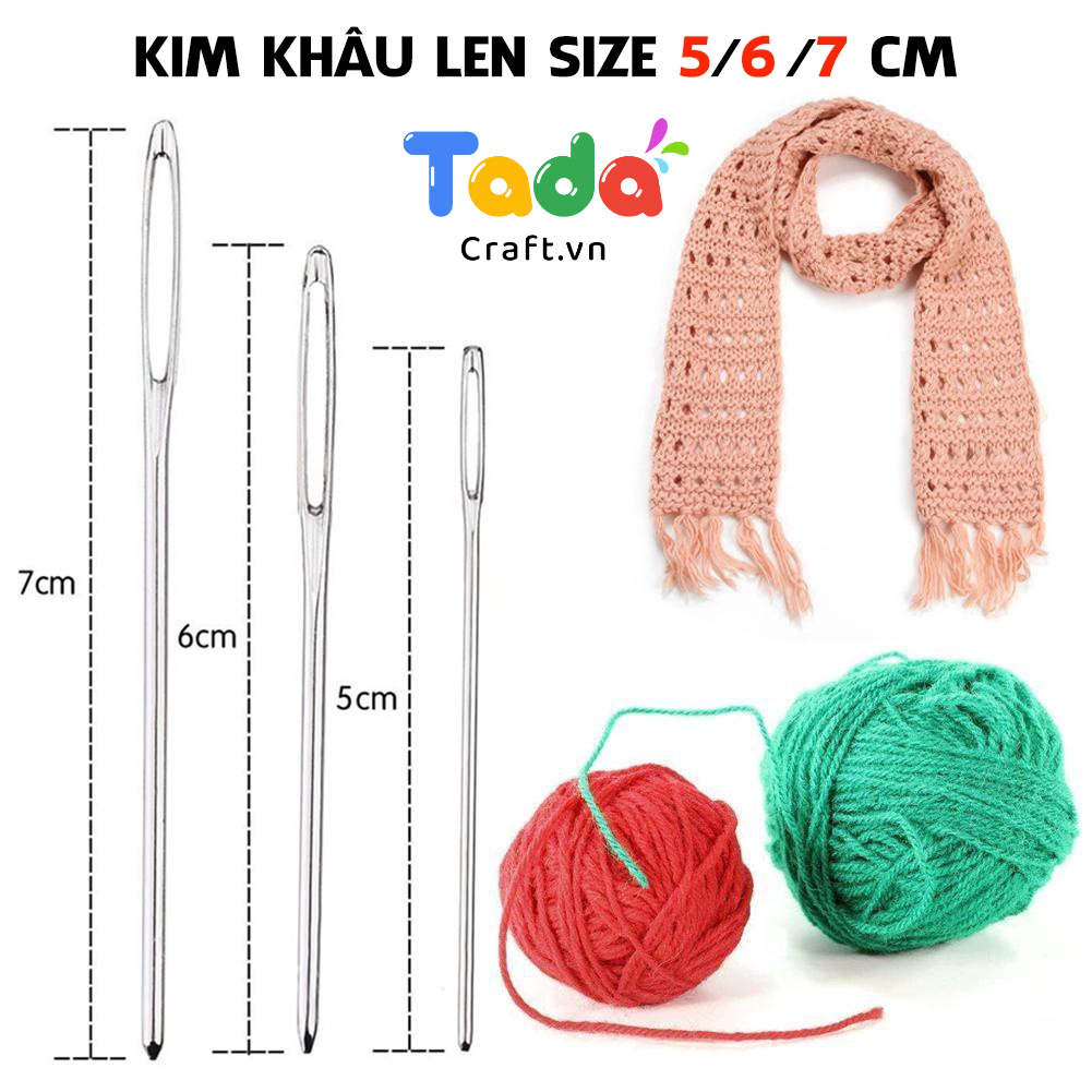 (Set 3 cây) Kim khâu len đầu tù - Khâu len sợi