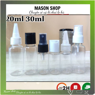 Lọ Chiết Mỹ Phẩm Xịt Phun Sương/Nắp Bật Nhấn/Nhọn 20Ml/30Ml Vỏ Bình Chai Nhựa Pet Trong/Nâu Dạng Vòi Xịt
