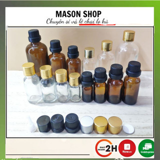 Lọ Đựng Tinh Dầu Thủy Tinh Nắp Vặn Nhỏ Giọt  5Ml 10Ml 15Ml 20Ml 30Ml 50Ml 100Ml Vỏ Chai Chiết Serum Mỹ Mĩ Phẩm Trong/Nâu