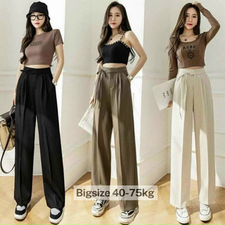 Quần suông ống rộng chất Ruby culottes phối dây cột nơ cho nữ rất điệu và sang chảnh-mã 234