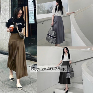 Chân váy xếp ly dáng dài - chân váy midi xếp ly bản cạp cao phong cách công sở-xmnp