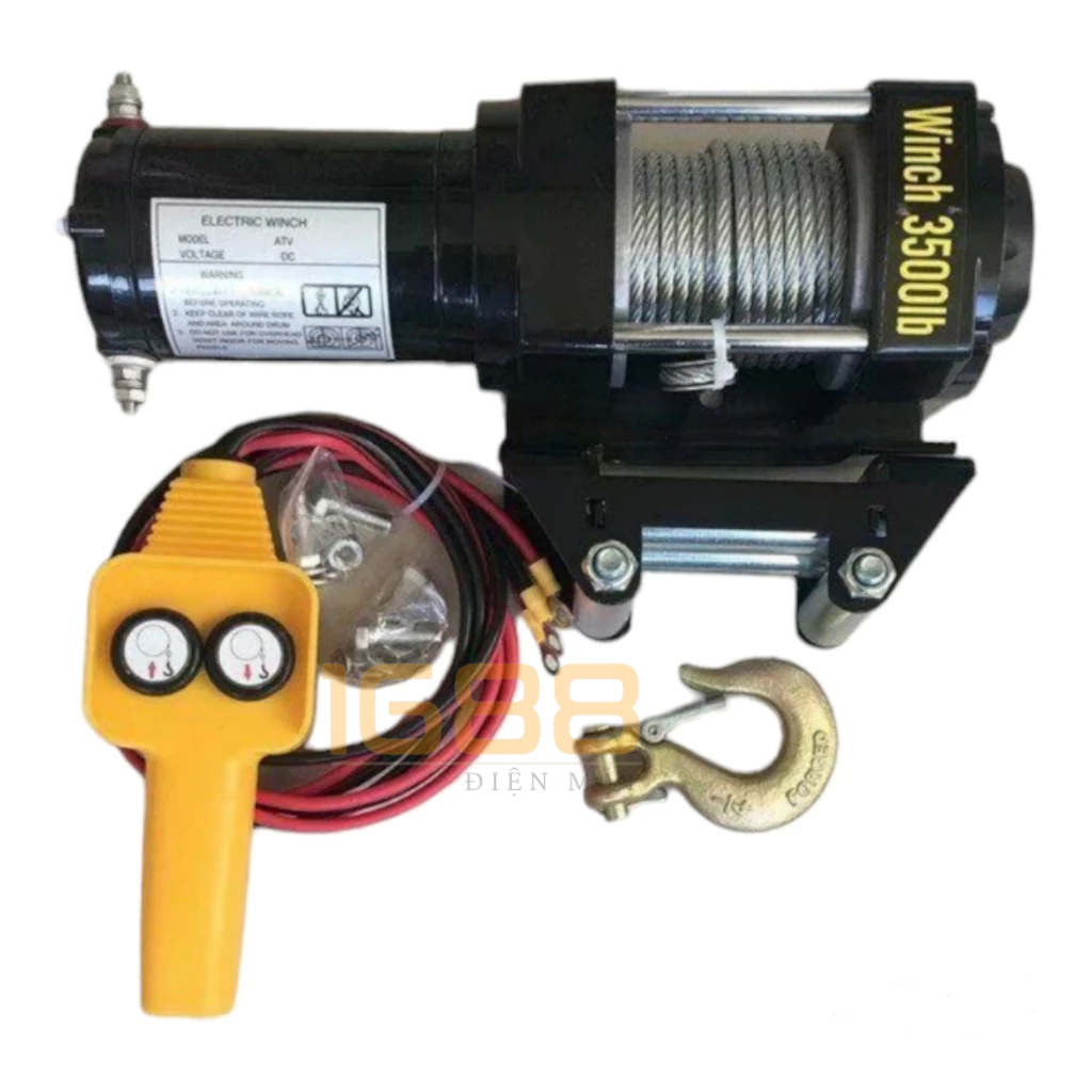Tời điện 12v ắc quy 12v 3500lbs