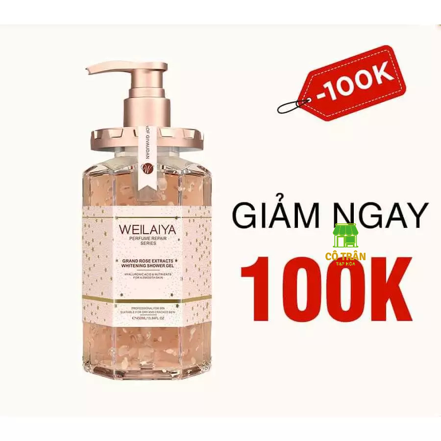 Sữa Tắm Weilaiya Tuỷ Mật Cánh Hoa Hồng, Sữa Tắm Trắng Da Damask Weilaiya Thơm Lâu, Làm sạch, Cấp ẩm_