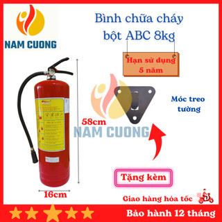 bình chữa cháy bột ABC 8kg, bình cứu hoả loại tốt dùng cho kgo xưởng đạt tiêu chuẩn pccc