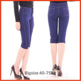 Quần giả bò lửng hai màu đen xanh dài 65cm chất thun co giãn 4 chiều cỡ đễn 75kg-mã giả bò lửng