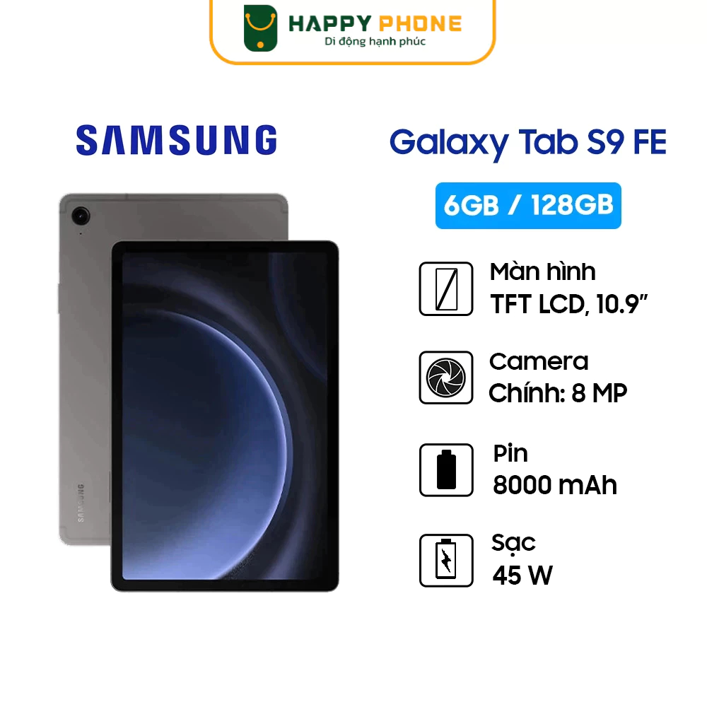 Máy tính bảng Samsung Galaxy Tab S9 Fe - Hàng Chính Hãng, Mới 100%, Bảo Hành 12 Tháng