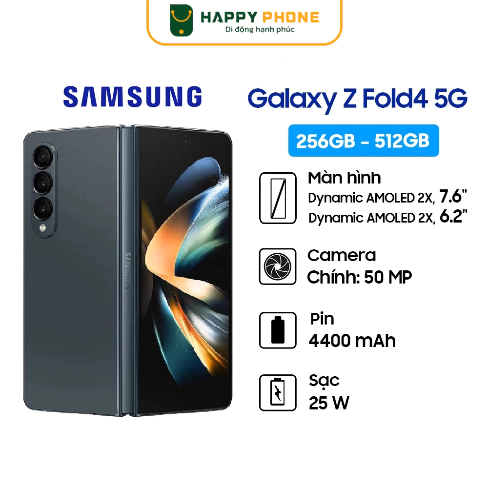 Điện thoại Samsung Galaxy Z Fold4 - Hàng Chính Hãng, Mới 100%, Nguyên seal, Bảo Hành 12 Tháng