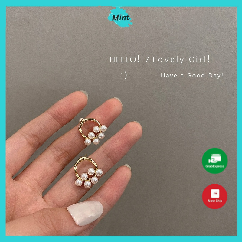 Bông Tai Nữ ❤️KHÔNG GÂY DỊ ỨNG❤️ Khuyên Tai Đính Ngọc Trai Giả Nhẹ Nhàng Chuôi Bạc 925