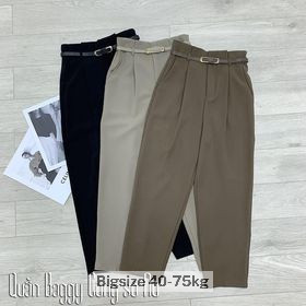 Quần Baggy nữ basic Kèm Đai form dáng công sở trẻ trung, thanh lịch-mã D888D