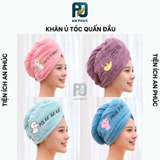 khăn ủ tóc quấn đầu, khăn khô tóc cao cấp siêu thấm cotton dễ sử dụng,dụng cụ làm khô tóc