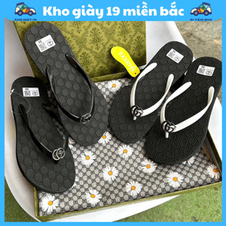Dép tông nam GC_Dép xỏ ngón đính logo GC đen trắng đơn giản dễ phối đồ hot trend 2024