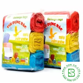 Túi rác cuộn màu , bao rác 3 cuộn màu, túi đựng rác, bao đựng rác
